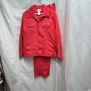 Women's Coral Jean Jacket, top, & pants 3 pc‎ set